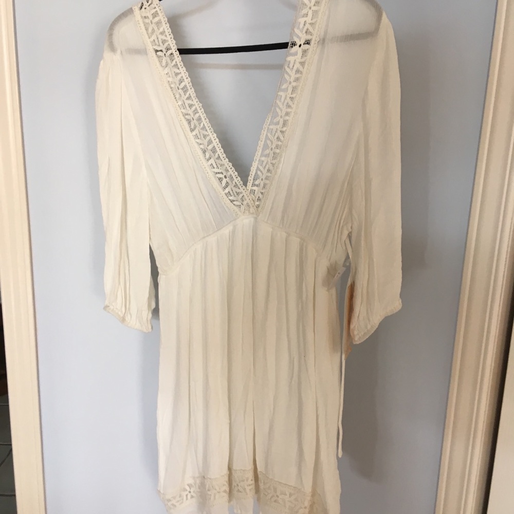 Sexy white beach dress backless